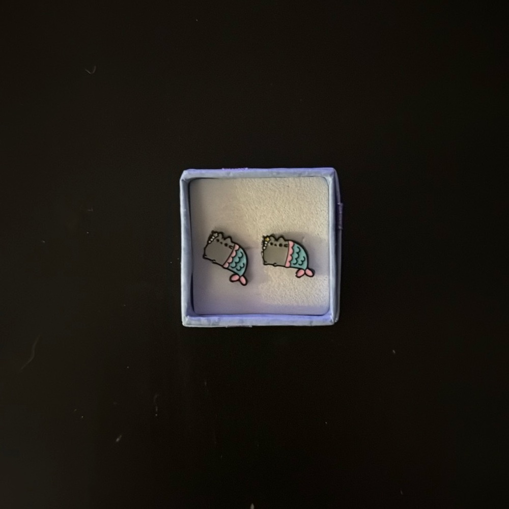 Pusheen Mermaid Earrings Studs